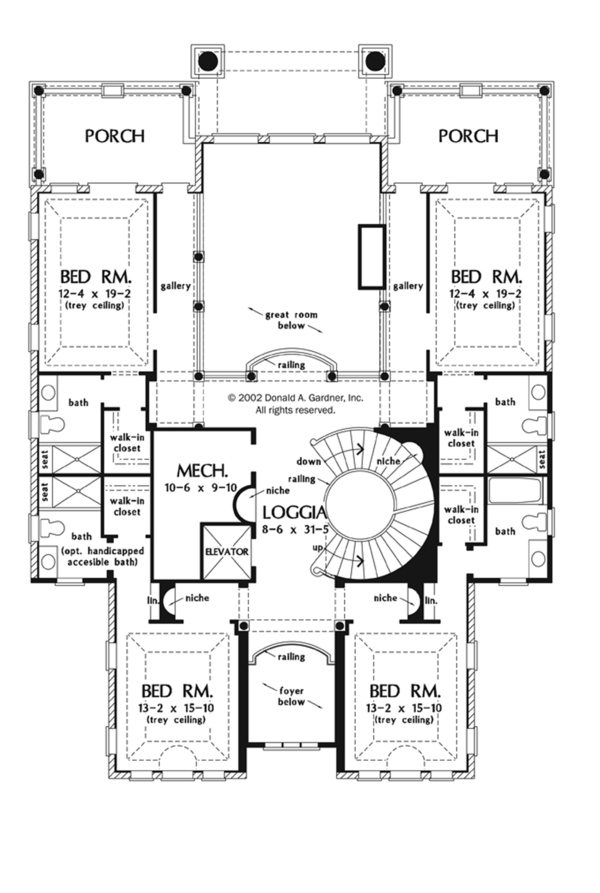 Home Plan - Mediterranean Floor Plan - Upper Floor Plan #929-900