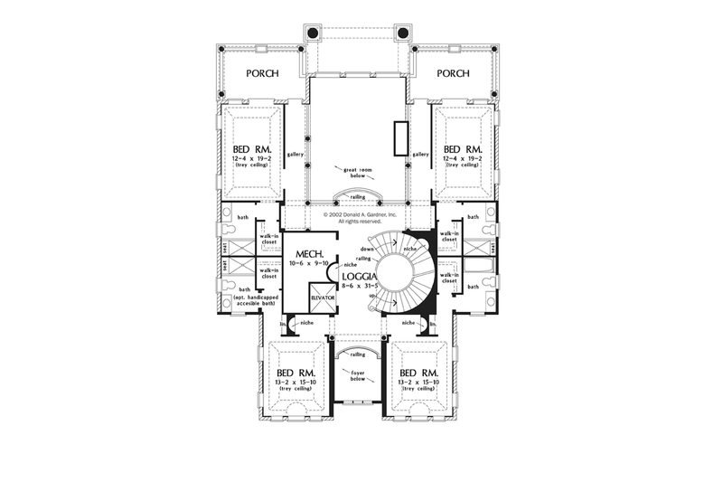 House Plan Design - Floor Plan - Upper Floor for Mediterranean House Plan #929-900 - 5 bed, 6.5 bath
