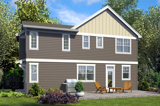 Exterior - Rear Elevation for Craftsman House Plan #48-930 - 4 bed, 3.5 bath