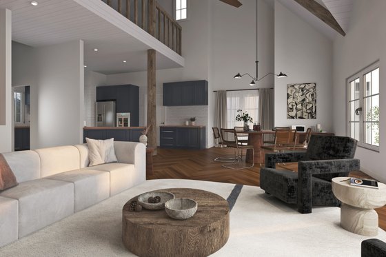 Interior - Family Room for Ranch House Plan #54-589 - 2 bed, 2.5 bath