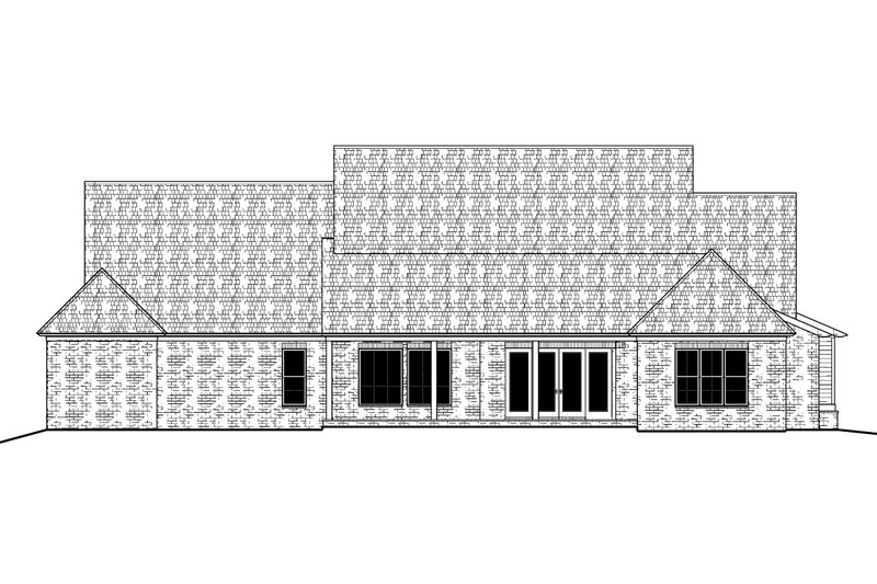 House Blueprint - Exterior - Rear Elevation for Traditional House Plan #1081-2 - 4 bed, 3.5 bath