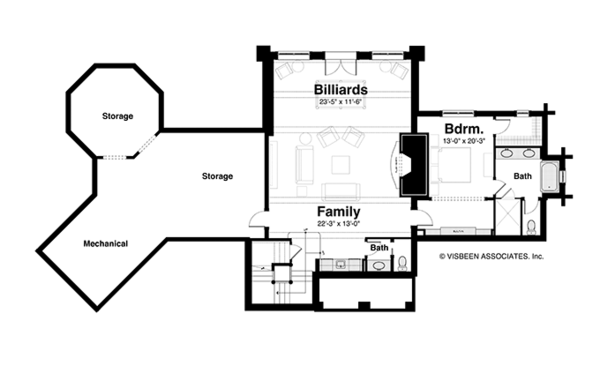 Architectural House Design - Log Floor Plan - Lower Floor Plan #928-258