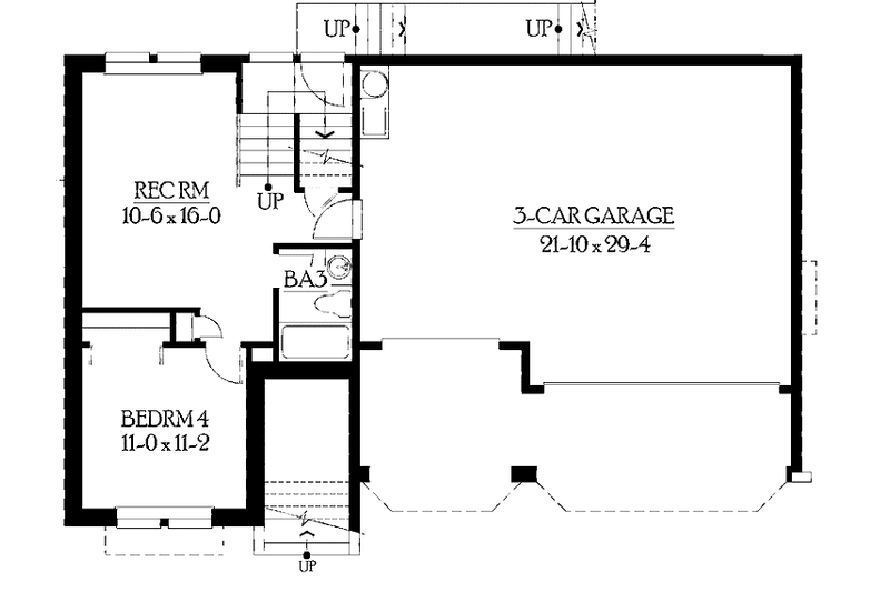 Home Plan - Floor Plan - Lower Floor for Craftsman House Plan #132-393 - 4 bed, 3.5 bath