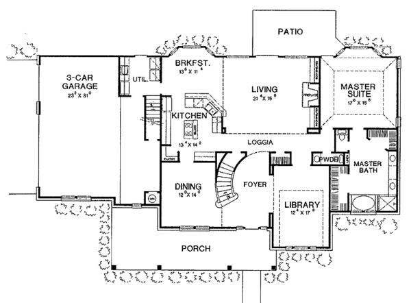 House Plan Design - Country Floor Plan - Main Floor Plan #472-202