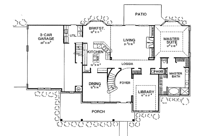 Dream House Plan - Floor Plan - Main Floor for Country House Plan #472-202 - 4 bed, 3.5 bath