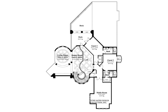 Floor Plan - Upper Floor for European House Plan #930-357 - 4 bed, 4 bath