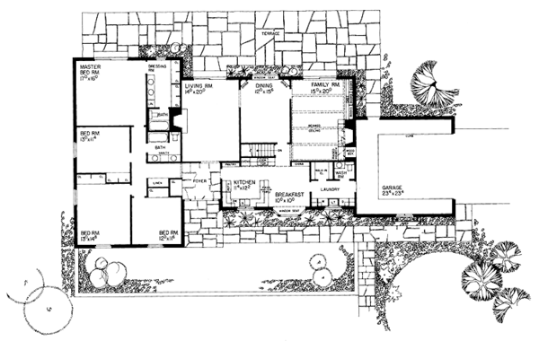 Architectural House Design - Ranch Floor Plan - Main Floor Plan #72-594