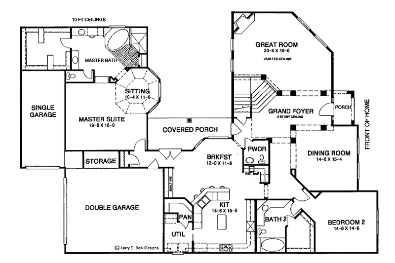 Home Plan - Floor Plan - Main Floor for Country House Plan #952-54 - 4 bed, 3.5 bath