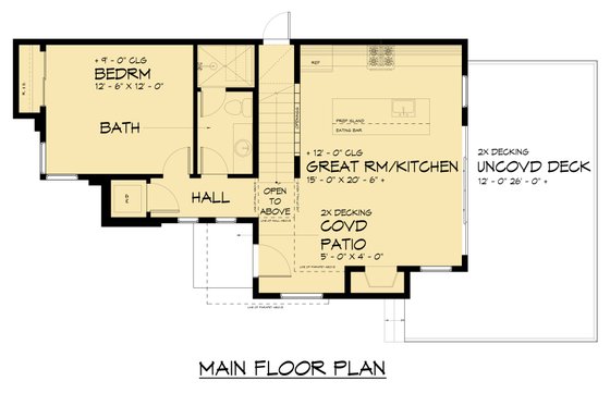 Floor Plan - Main Floor for Modern House Plan #1066-282 - 2 bed, 2 bath