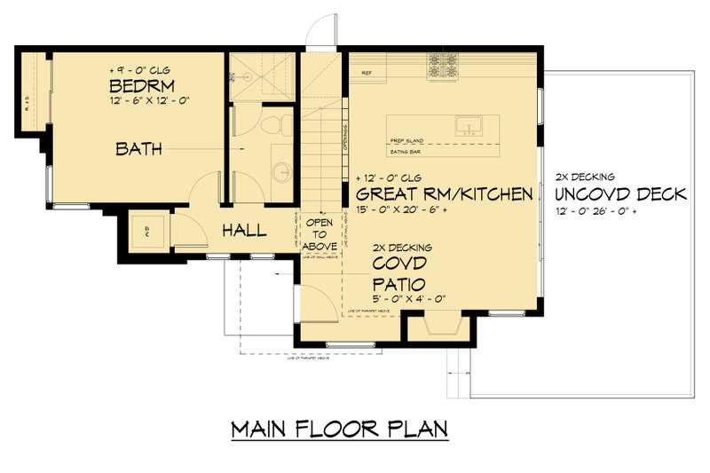 Dream House Plan - Floor Plan - Main Floor for Modern House Plan #1066-282 - 2 bed, 2 bath