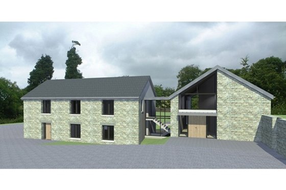 Exterior - Front Elevation for European House Plan #520-10 - 4 bed, 2 bath