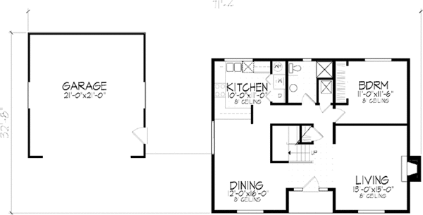 House Design - Colonial Floor Plan - Main Floor Plan #320-1343