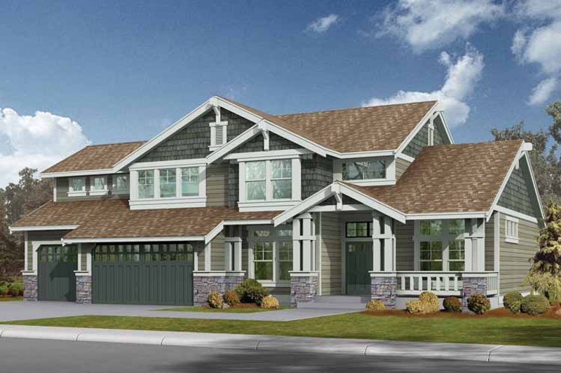 Home Plan - Exterior - Front Elevation 3 for Craftsman House Plan #132-234 - 3 bed, 2.5 bath