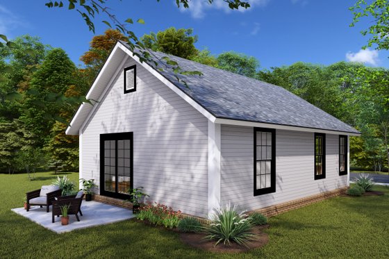 Exterior - Rear Elevation 1 for Cottage House Plan #513-2235 - 2 bed, 1 bath