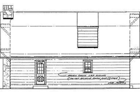 Exterior - Rear Elevation for Country House Plan #72-104 - 2 bed, 2 bath