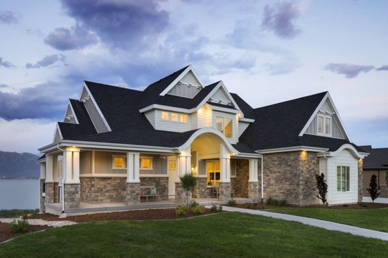 Exterior - Front Elevation 3 for Craftsman House Plan #920-29 - 5 bed, 3.5 bath