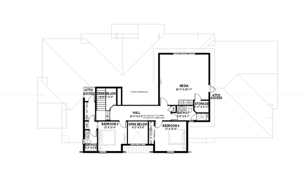 Traditional Floor Plan - Upper Floor Plan #1069-35