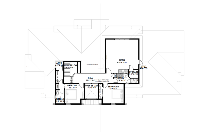 House Blueprint - Floor Plan - Upper Floor for Traditional House Plan #1069-35 - 4 bed, 4.5 bath