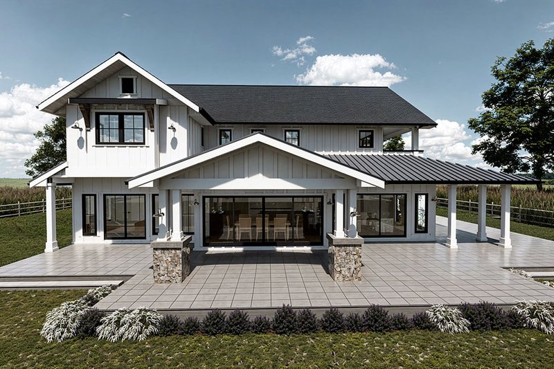 Architectural House Design - Exterior - Rear Elevation for Farmhouse House Plan #1101-40 - 5 bed, 5.5 bath
