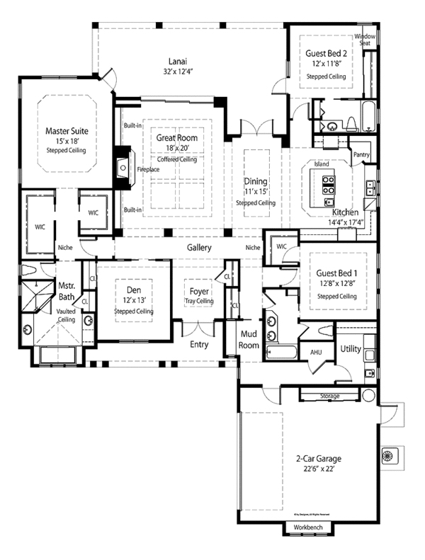 House Design - Country Floor Plan - Main Floor Plan #938-46