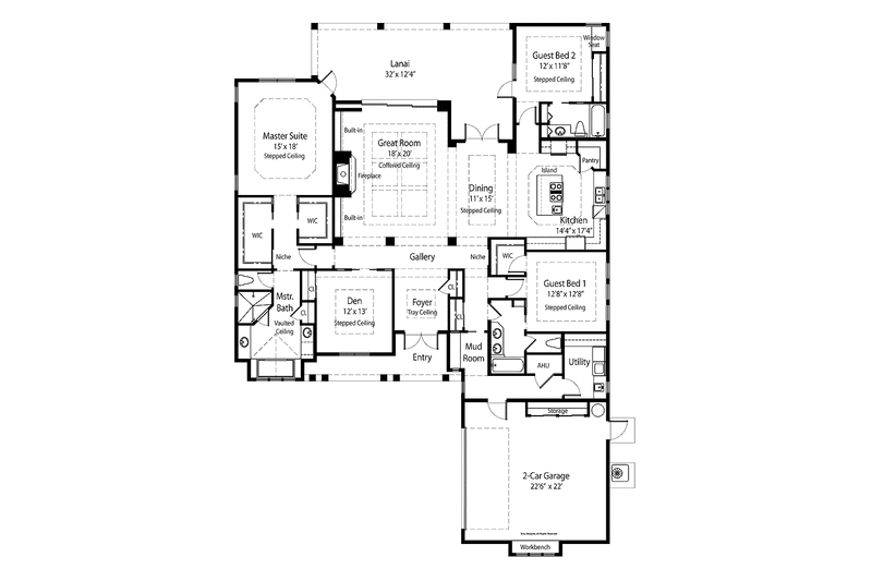 Architectural House Design - Floor Plan - Main Floor for Country House Plan #938-46 - 3 bed, 3 bath