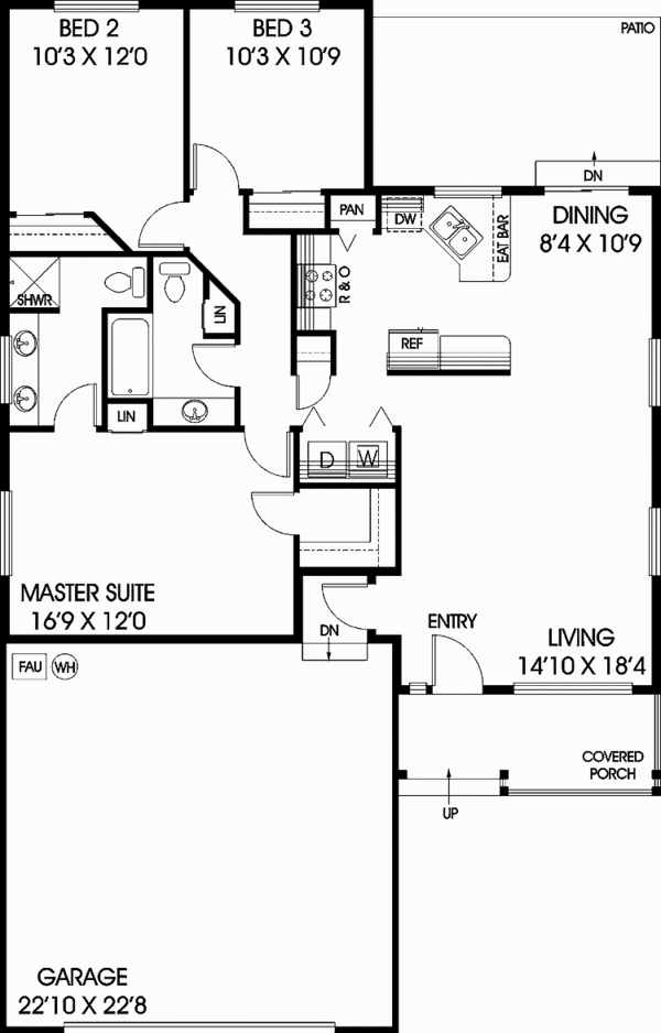 Home Plan - Contemporary Floor Plan - Main Floor Plan #60-725