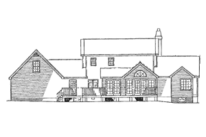 Exterior - Rear Elevation for Country House Plan #929-81 - 3 bed, 2.5 bath