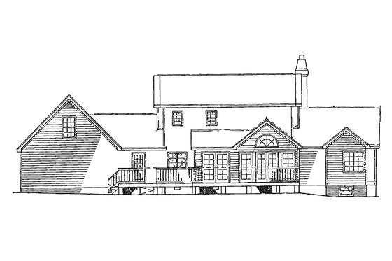 Exterior - Rear Elevation for Country House Plan #929-81 - 3 bed, 2.5 bath
