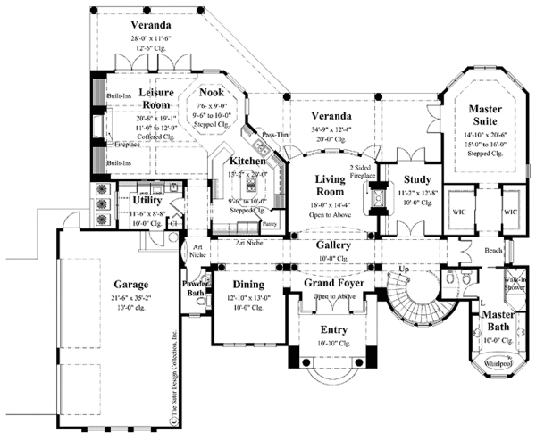 House Plan Design - Mediterranean Floor Plan - Main Floor Plan #930-260
