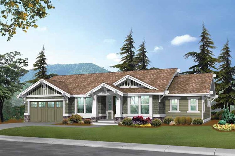 Architectural House Design - Craftsman Exterior - Front Elevation Plan #132-247