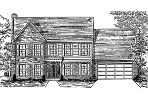 Colonial Exterior - Front Elevation Plan #405-317