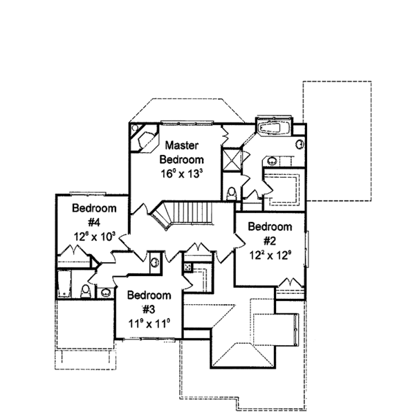 House Design - Classical Floor Plan - Upper Floor Plan #429-282