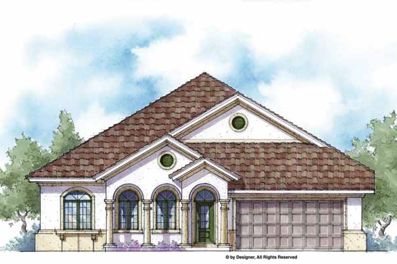 Home Plan - Mediterranean Exterior - Front Elevation Plan #938-21