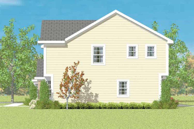 Home Plan - Exterior - Other Elevation 3 for Colonial House Plan #72-1077 - 3 bed, 2.5 bath