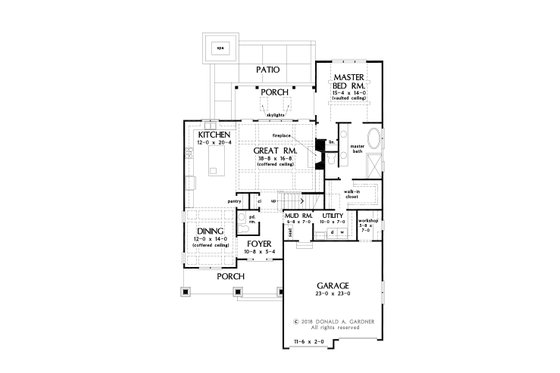 Floor Plan - Main Floor for Farmhouse House Plan #929-1122 - 4 bed, 3.5 bath