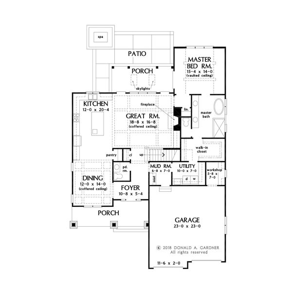 Architectural House Design - Farmhouse Floor Plan - Main Floor Plan #929-1122