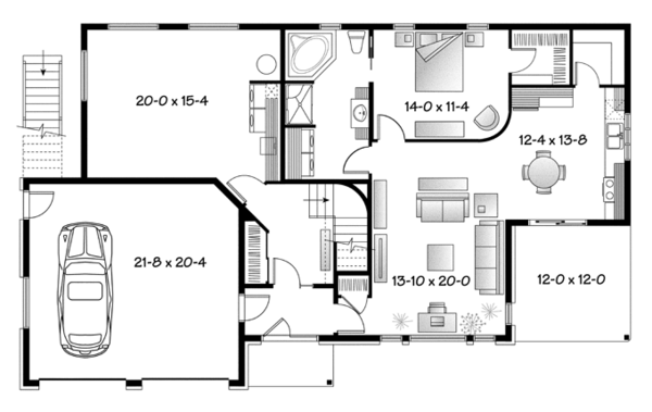 Home Plan - Contemporary Floor Plan - Main Floor Plan #23-2599