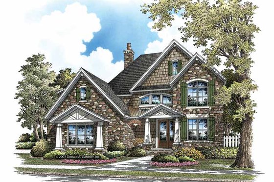 Exterior - Front Elevation 3 for Craftsman House Plan #929-839 - 5 bed, 4 bath