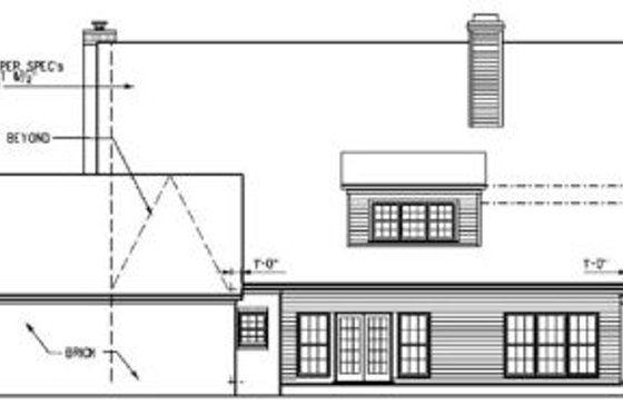 Exterior - Rear Elevation for Country House Plan #15-210 - 4 bed, 3 bath
