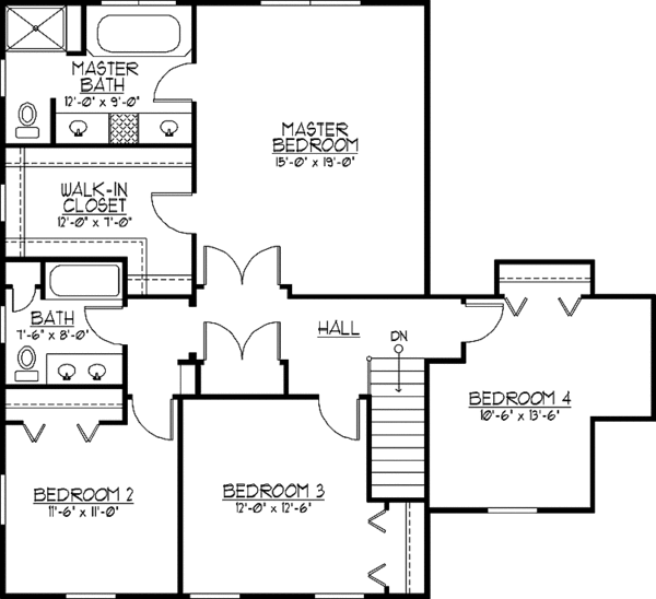 Dream House Plan - Classical Floor Plan - Upper Floor Plan #978-16