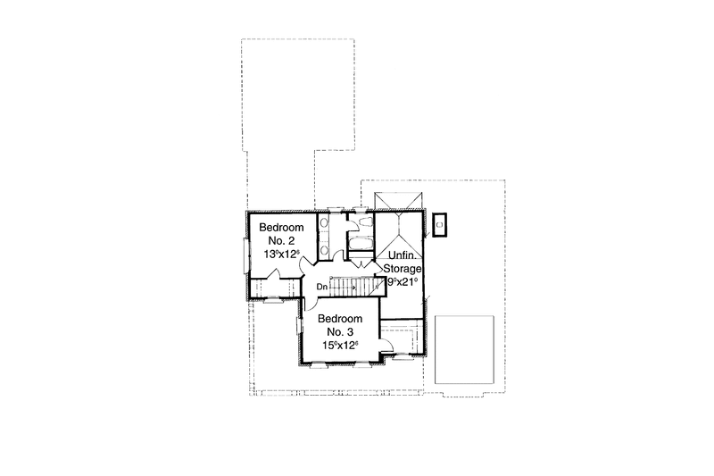 Home Plan - Floor Plan - Upper Floor for Colonial House Plan #429-162 - 3 bed, 2.5 bath