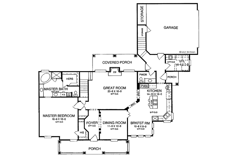 House Blueprint - Floor Plan - Main Floor for Country House Plan #952-106 - 4 bed, 2.5 bath