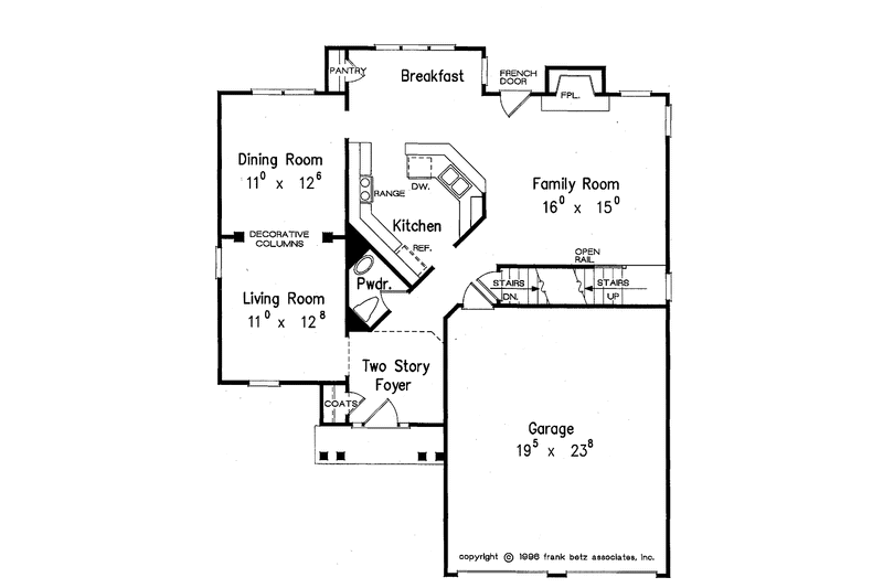 Dream House Plan - Floor Plan - Main Floor for Colonial House Plan #927-227 - 4 bed, 2.5 bath