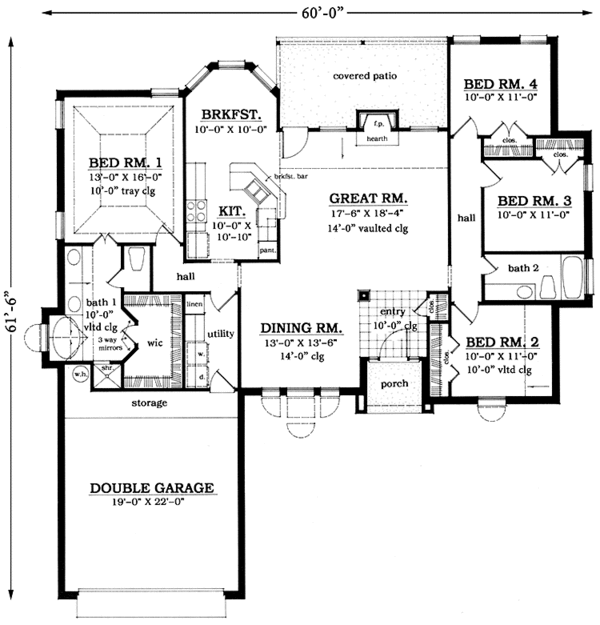House Plan Design - Country Floor Plan - Main Floor Plan #42-696