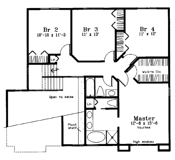 Dream House Plan - Country Floor Plan - Upper Floor Plan #300-105
