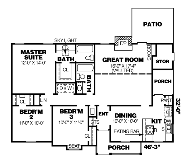 Country Floor Plan - Main Floor Plan #34-102
