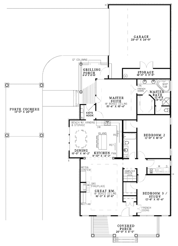 House Design - Colonial Floor Plan - Main Floor Plan #17-2862