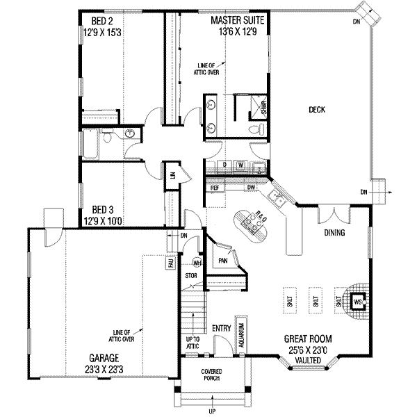 House Design - Traditional Floor Plan - Main Floor Plan #60-532
