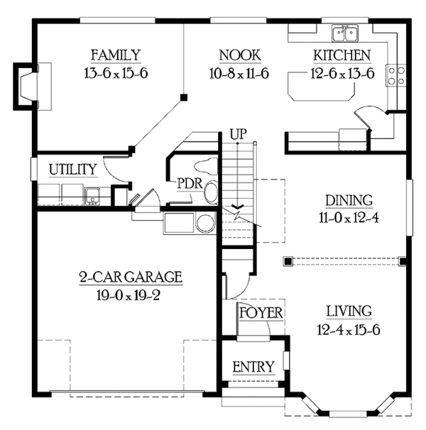 Craftsman Floor Plan - Main Floor Plan #132-259