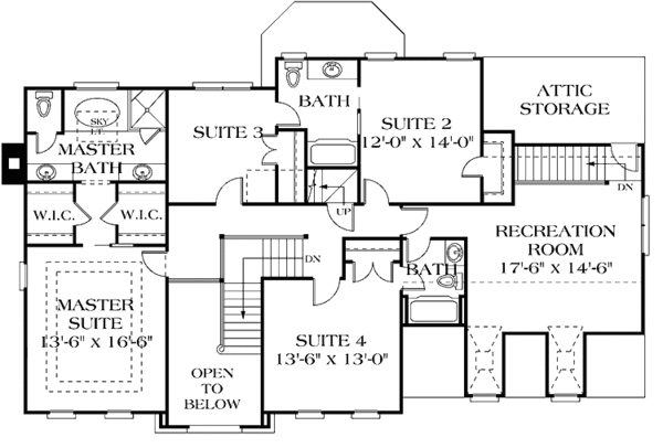Dream House Plan - Colonial Floor Plan - Upper Floor Plan #453-147